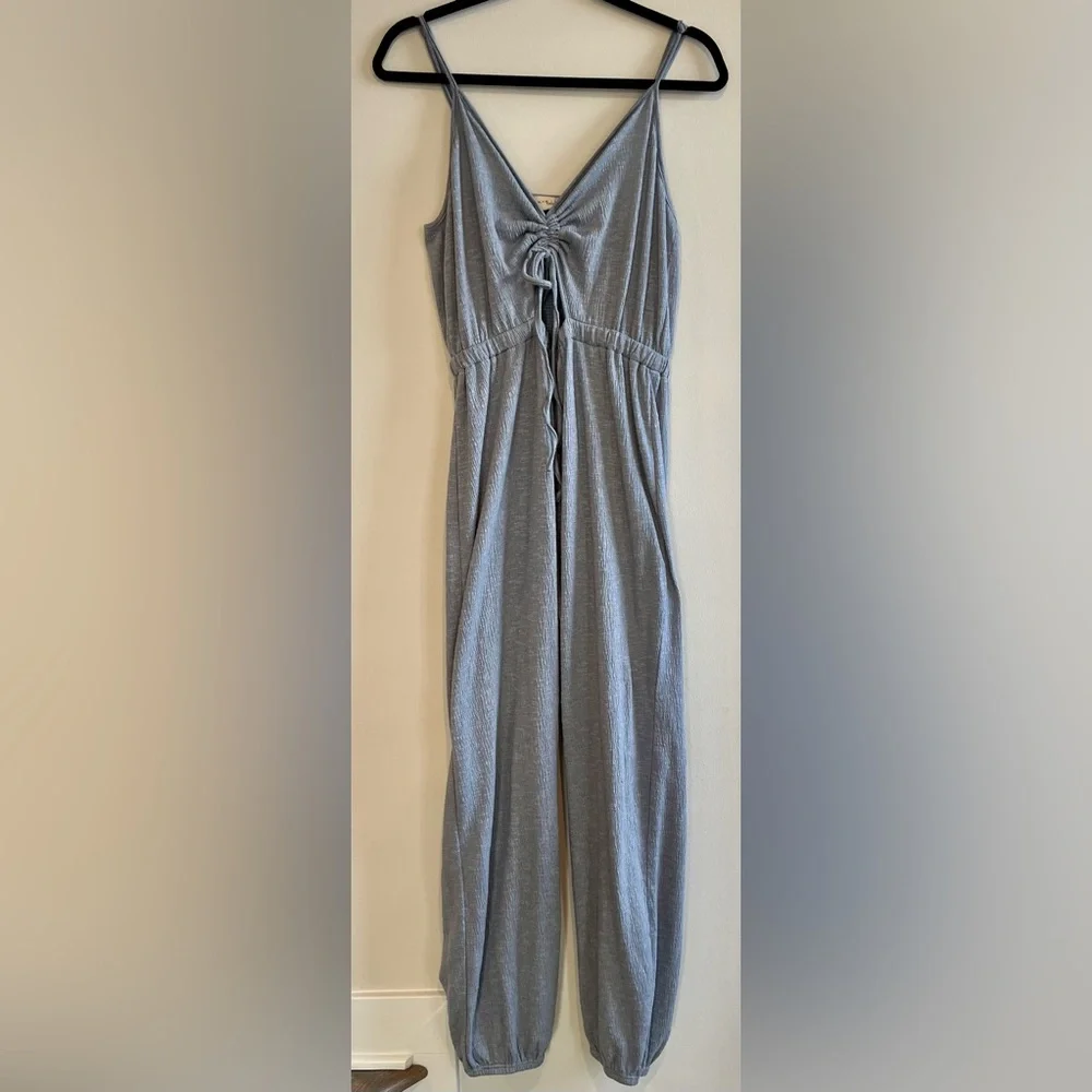 Hem & Thread Light Blue Jogger Jumpsuit Lightweight - Picture 1 of 10